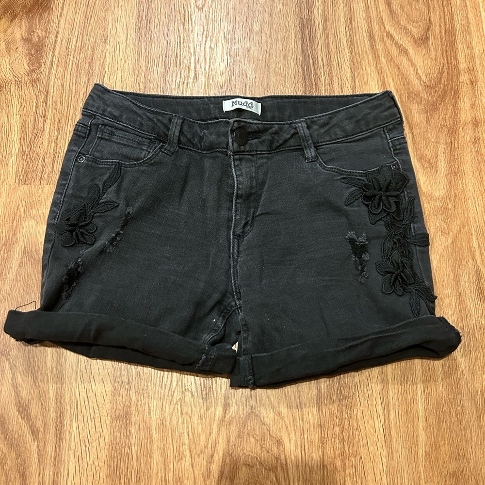 Black jean shorts